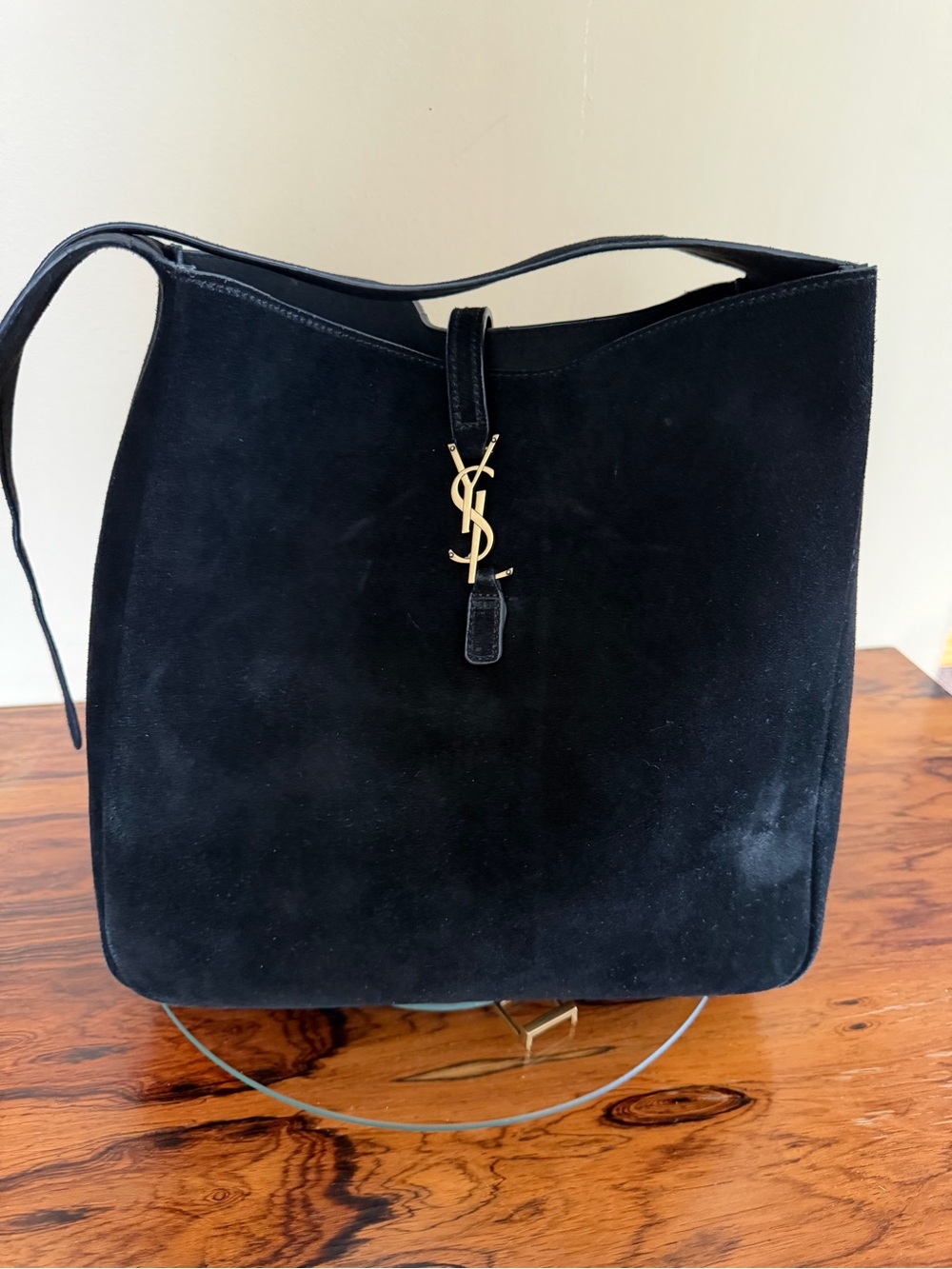 Black Hobo Shoulder Bag - Slouchy Minimalist Style (Needs Repair) - Picture 1 of 16